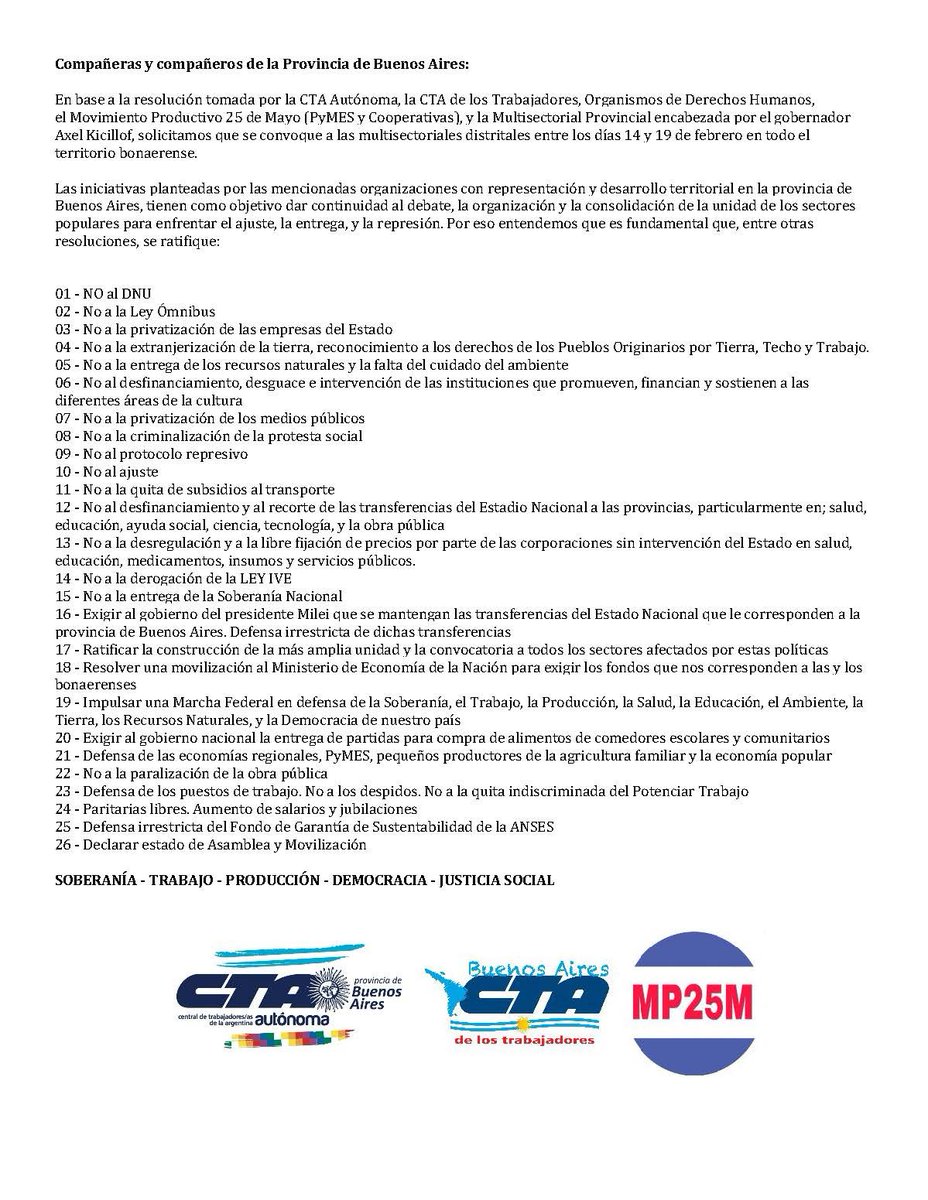 CTAABuenosAires's tweet photo. 📣 Convocatoria a #Plenarios #Multisectoriales en toda la provincia https://t.co/3mfs9U42uA