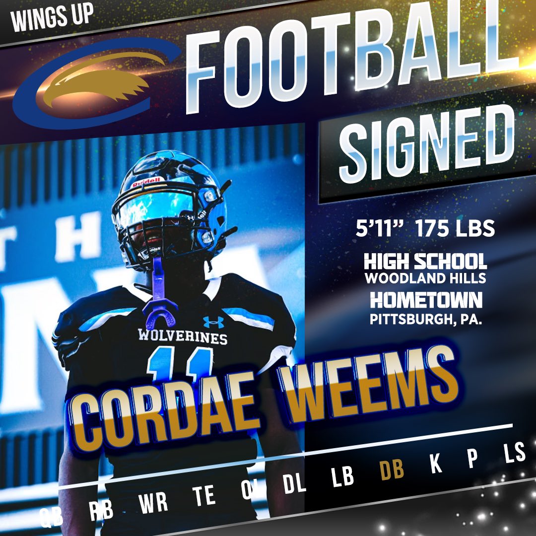 A ballhawk joining the Blue and Gold! 🔵🟡 Welcome home, @CordaeWeems #WingsUp | #NSD24
