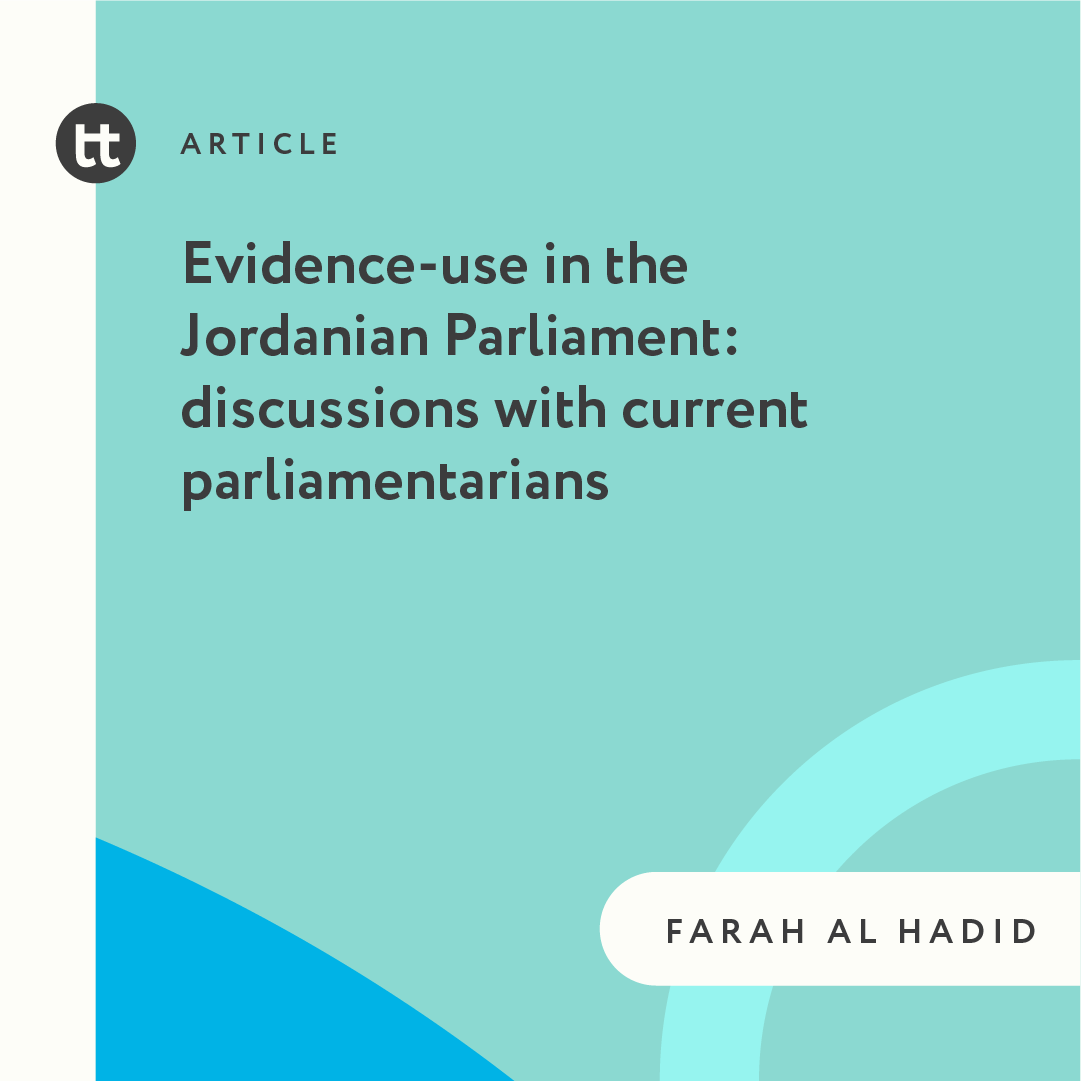 #EvidenceUse: 3 interviews with current #Jordanian parliaments 👉 onthinktanks.org/articles/evide…