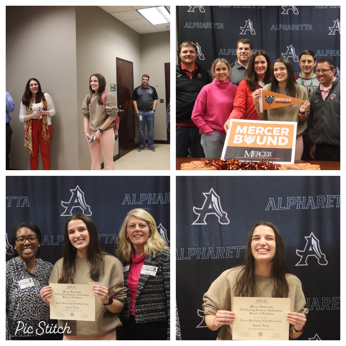 Scheifflee_AHS's tweet image. Congratulations to senior Izzy Neely for accepting the prestigious Bessie Tift Scholarship at Mercer University.  This truly “full ride” scholarship is only offered to one senior annually.