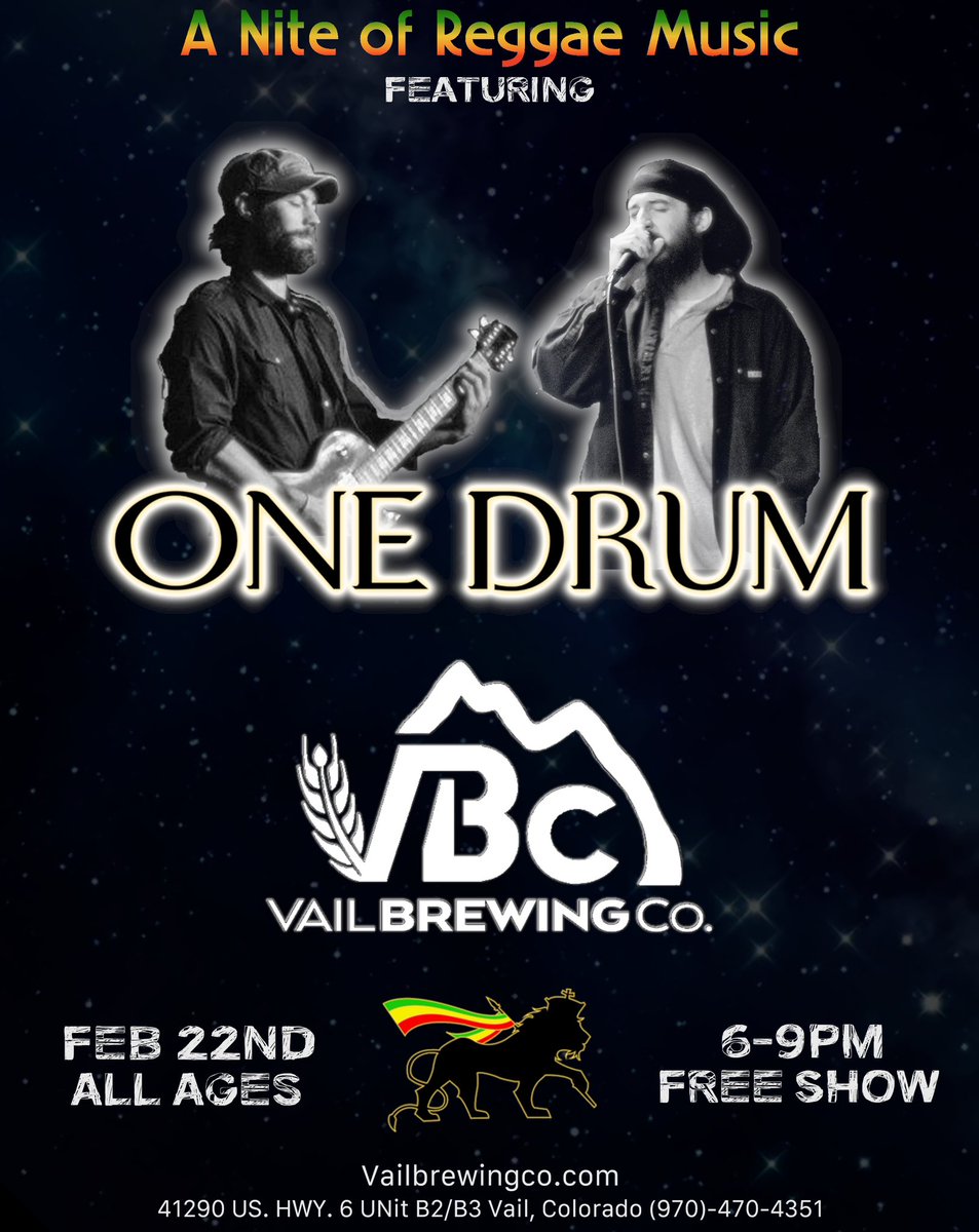 Next Thursday Feb 22nd up in the mountains in Vail, CO at #vailbrewingcompany