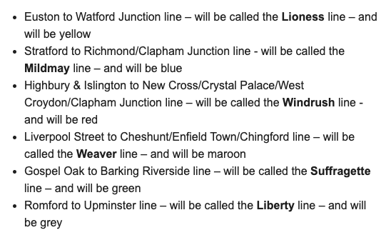 LOL <a href="/TfL/">TfL</a> these names are just....
What is the meaning of suffragette line? 😂