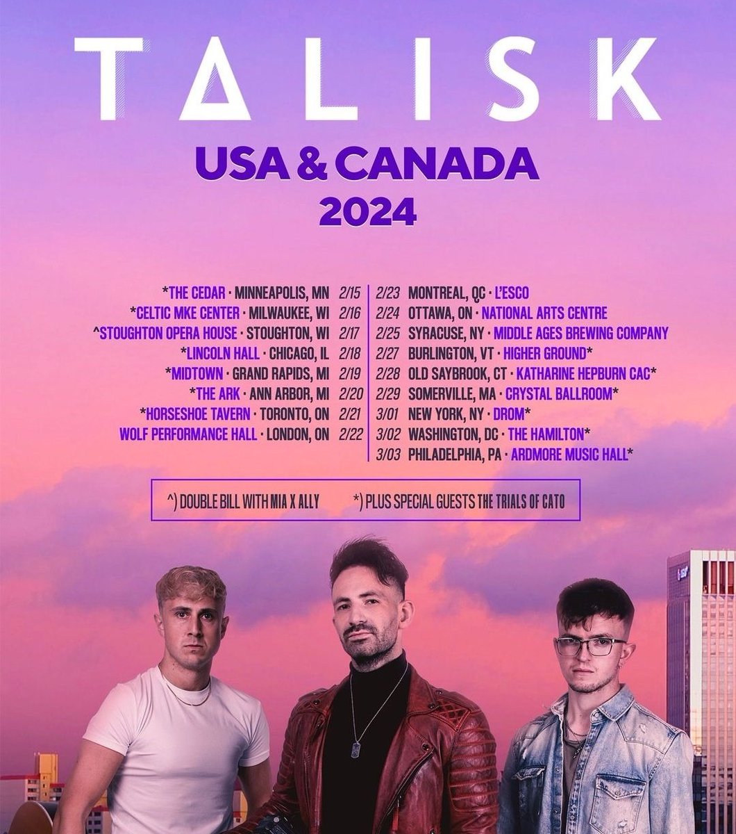 Scottish folk greats @TaliskMusic will kick off their USA and Canada tour tonight in Minneapolis! 🇺🇲🏴󠁧󠁢󠁳󠁣󠁴󠁿🇨🇦 Check out the rest of their dates and buy tickets here ⬇️🎶 talisk.co.uk/gigs/