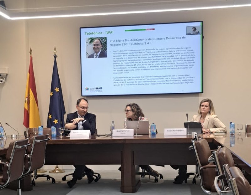 Hoy estamos compartiendo en la III Edición Diploma Transformación Sostenible de <a href="/CEOE_Campus/">CEOE Campus</a> cómo gestionar y medir el impacto en las empresas con <a href="/jmbolufer/">Jose Maria Bolufer</a> de <a href="/Telefonica/">Telefónica</a>, Sonia Hernández de <a href="/Repsol/">repsol</a> y nuestra compañera Beatriz García, Dir. Comunicación y Operaciones #SpainNAB