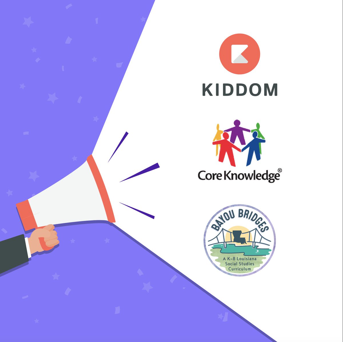 kiddomapp's tweet image. 📣 Did you hear the news? 📣

#Louisiana&apos;s Bayou Bridges is now available in Kiddom!

We are proud to partner with the Core Knowledge Foundation (@ckschools) to offer their Louisiana state-approved curriculum digitally in Kiddom.

Link to the full story: kiddom.co/kiddom-louisia…