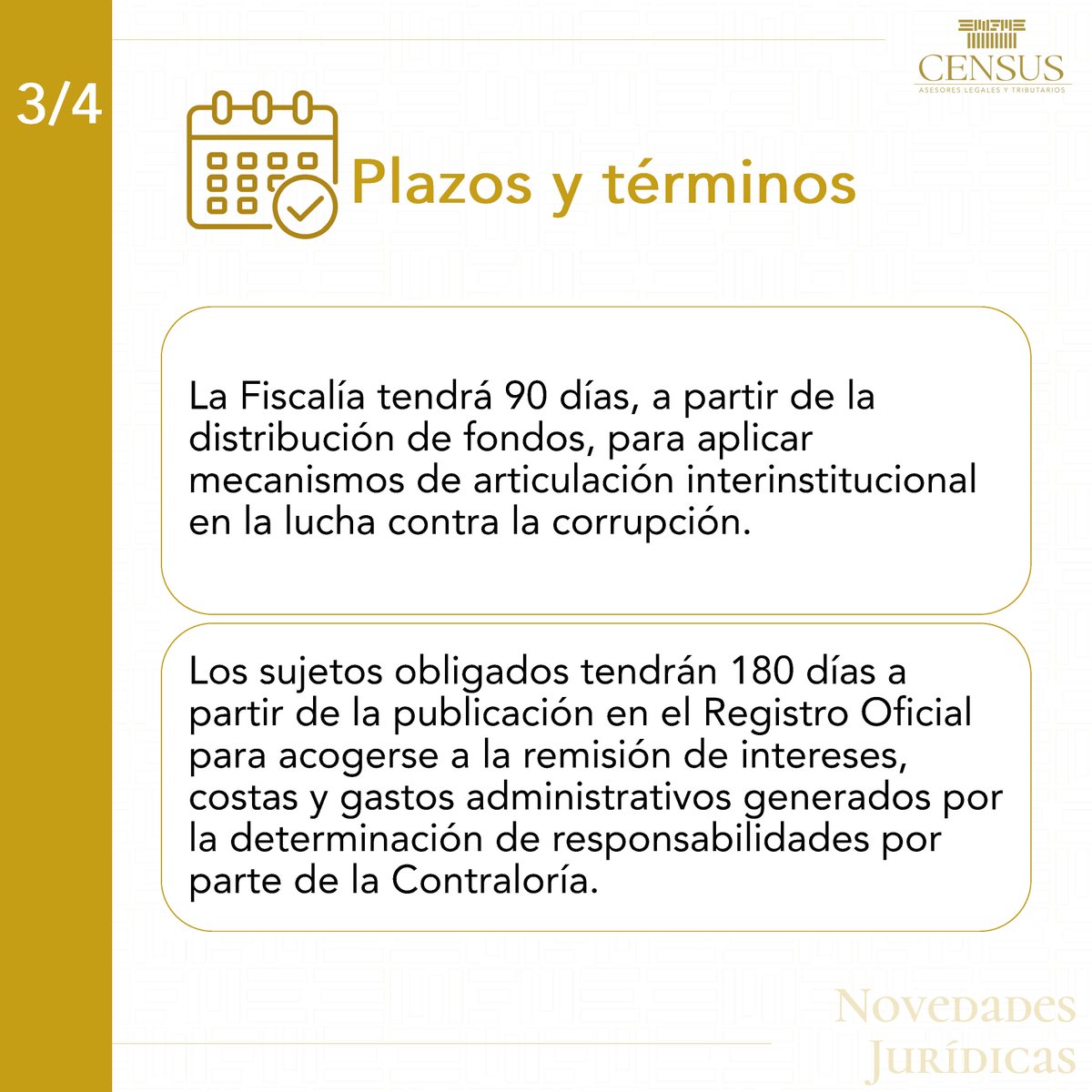 CensusEc's tweet photo. #NovedadesJurídicas | La Asamblea Nacional aprobó el Proyecto de Ley Orgánica para el Ahorro y la Monetización de Recursos Económicos destinados al Financiamiento de la Lucha Contra la Corrupción. Te contamos los detalles:
#CensusInforma #LeyParaElAhorroYMonetización https://t.co/C0JmwWkUXD