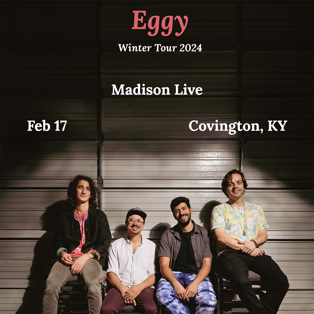 This Saturday Night catch the sweet balanced sounds of four-piece jamband Eggy! Song by timeless song Eggy reaches out a hand, inviting you along as a great story unfolds. Eggy’s music traces the full spectrum of emotions, evoked by a life well-lived alongside friends well-loved.