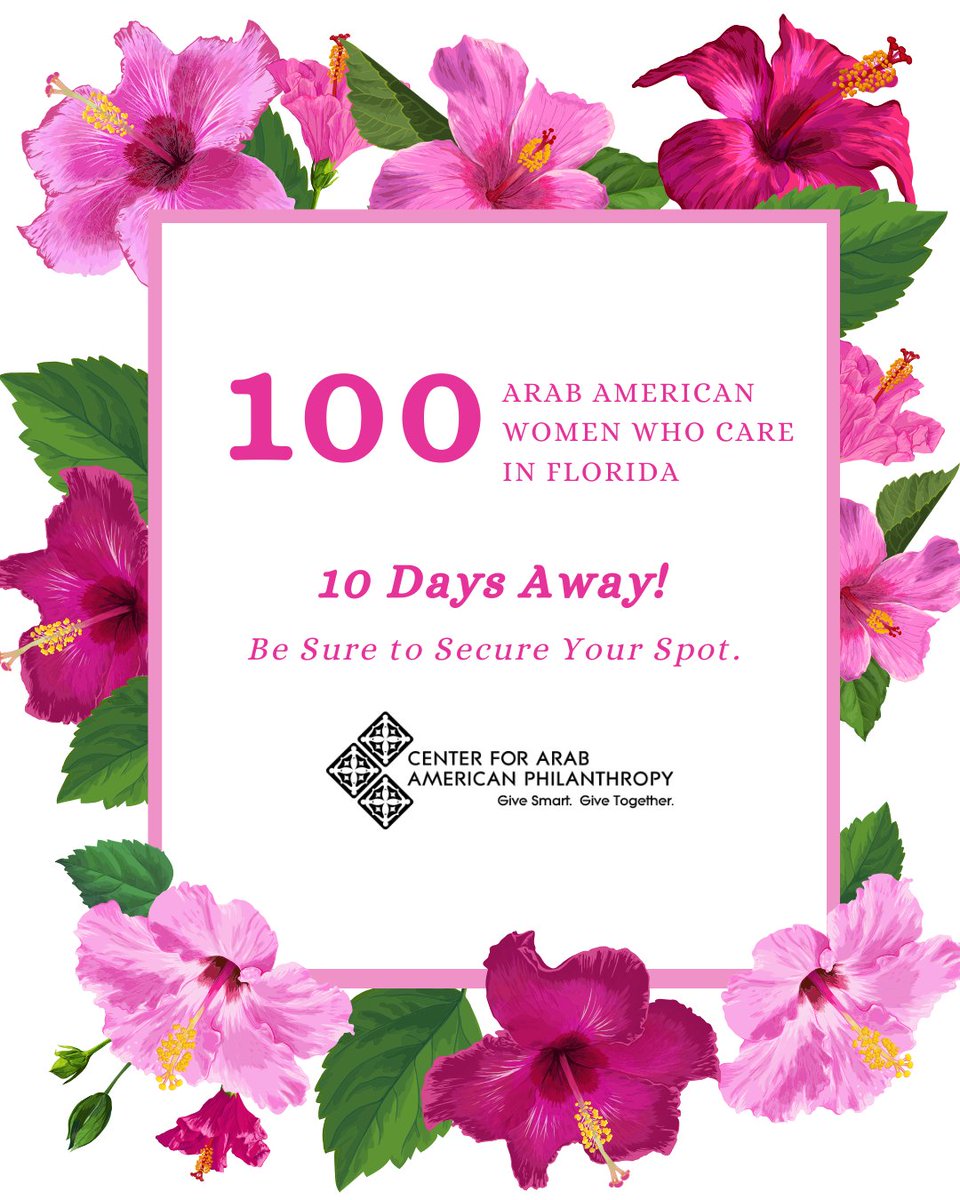 If you’re in Florida, join us for 100 Arab American Women Who Care on Feb. 25, 2024, where we will demonstrate the generosity of our community 🌺Click the following link to learn more and secure your spot: centeraap.org/events/100-ara…