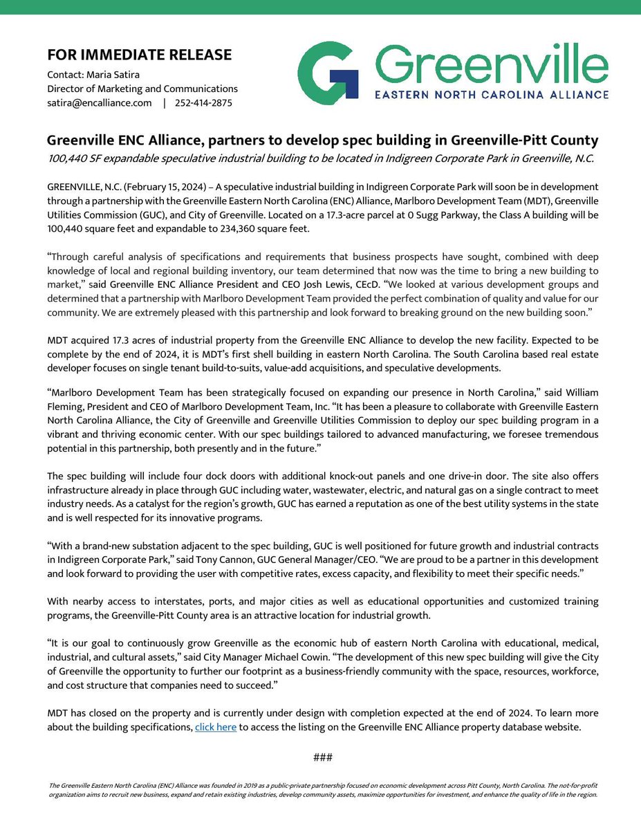 <a href="/GreenvilleENCA/">Greenville Eastern North Carolina (ENC) Alliance</a>