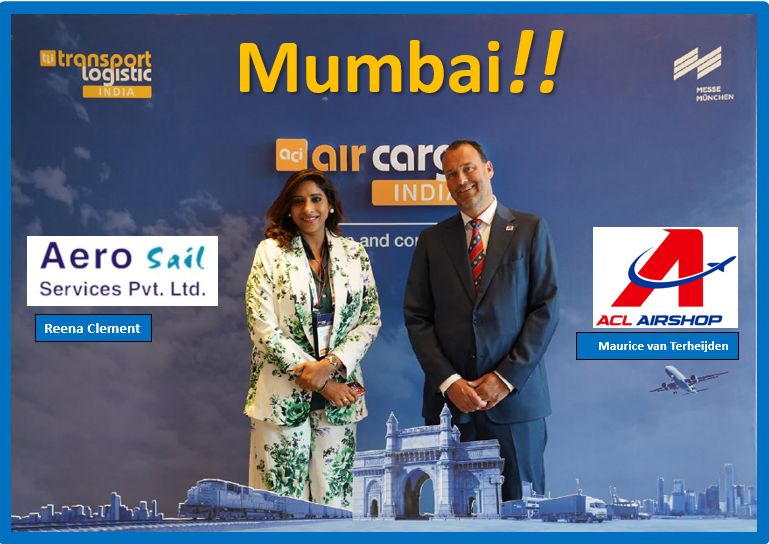 ACL AIRSHOP and AEROSAIL Strategic Alliance in MUMBAI—Maurice van Terheijden and Reena Clement announced this week at the AIR CARGO INDIA trade show in Mumbai a new relationship for airlines customer service in MUMBAI.
#AeroSail #ACLairshop #AirCargoIndia #AirFreight #AirCargo