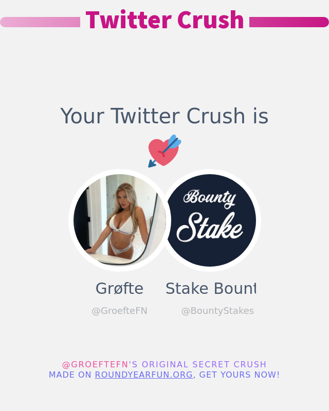 GroefteFN's tweet photo. Min Twitter Crush er: @BountyStakes

➡️ https://t.co/hATFHbO6Lg https://t.co/JnCcm16UlN