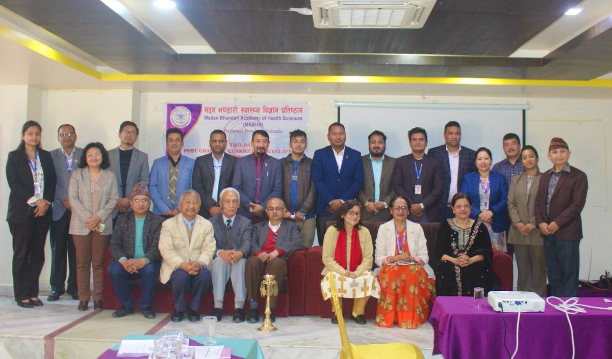 drajayrisal's tweet photo. The last two days (Feb 13-14) of this week were devoted to the Postgraduate Curriculum development workshop at Madan Bhandari Academy of Health Sciences, Hetauda
#MDPsychiatry https://t.co/s4YTzpvxKL