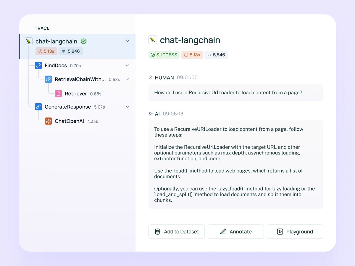 LangChainAI's tweet image. ✨ Today, we’re thrilled to announce ✨
 
- The general availability of LangSmith (no more waitlist!)
- Our Series A fundraise led by @sequoia
- Our beautiful new homepage and brand

We've worked hard over the past few months to add requested features and ensure LangSmith can…