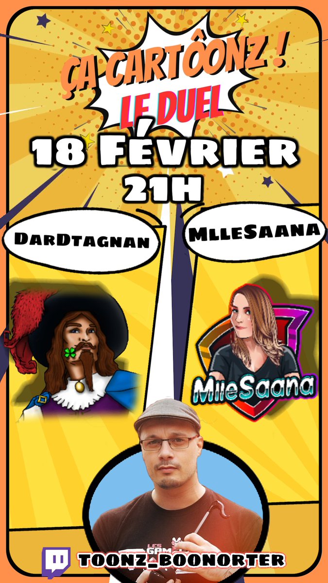 Rdv dimanche soir à 21h pour une nouvelle session du Duel ! 

DarDtagnan affrontera <a href="/MlleSaana/">MlleSaana</a> lors de minis jeux à la con de ma conception !
