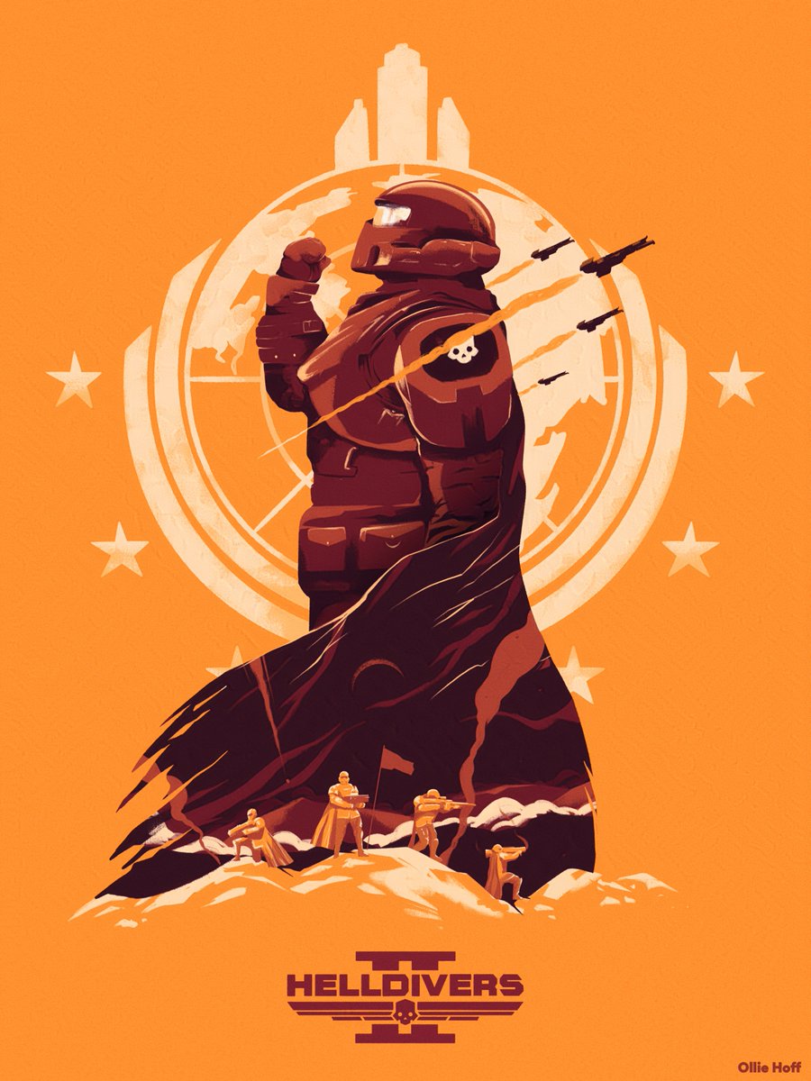 OllieHoff's tweet photo. For LIBERTY! 💀
I'm having so much fun playing Helldivers 2, had to put this together for it! #Helldivers2 https://t.co/bU5M0RY5zl