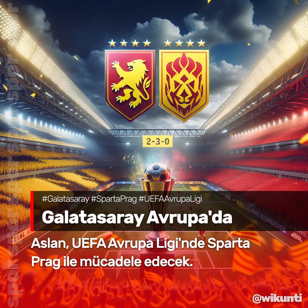 UEFA Avrupa Ligi play-off turunda Galatasaray, Sparta Prag'la eşleşti. İlk maçı EXXEN yayınlayacak, rövanş 22 Şubat'ta. 🦁⚽🏆

#Galatasaray #SpartaPrag #UEFAAvrupaLigi