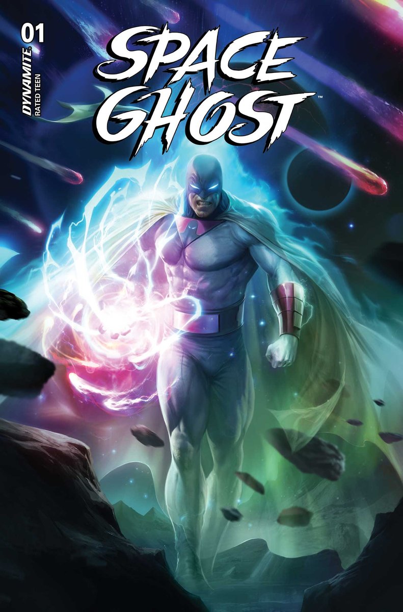 Peposed's tweet photo. In the depths of space, evil flourishes in the darkness between stars.

As pirates and corporations prey on the innocent, two orphans will join a lonely hero to bring justice to the galaxy...

They call him SPACE GHOST.

Coming May 2024 from me, Jonathan Lau and @DynamiteComics. https://t.co/3qTIU9RntV