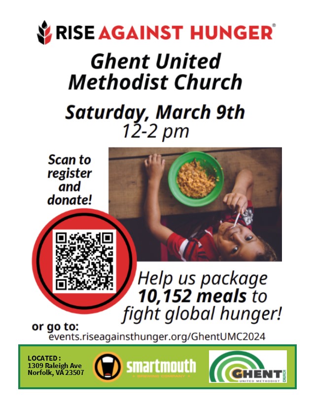 Let's meet at Smartmouth Brewery in Norfolk, Sat., March 9th, 12pm. We're helping to end hunger! WE NEED LOTS OF HELP. It's a great way to involve your family AND children, ages 4+. Please sign up &amp;/or donate at conta.cc/48ihhL5

<a href="/Rise2030/">Rise Against Hunger</a> #EndHunger @SmartmouthBeer #BeUMC
