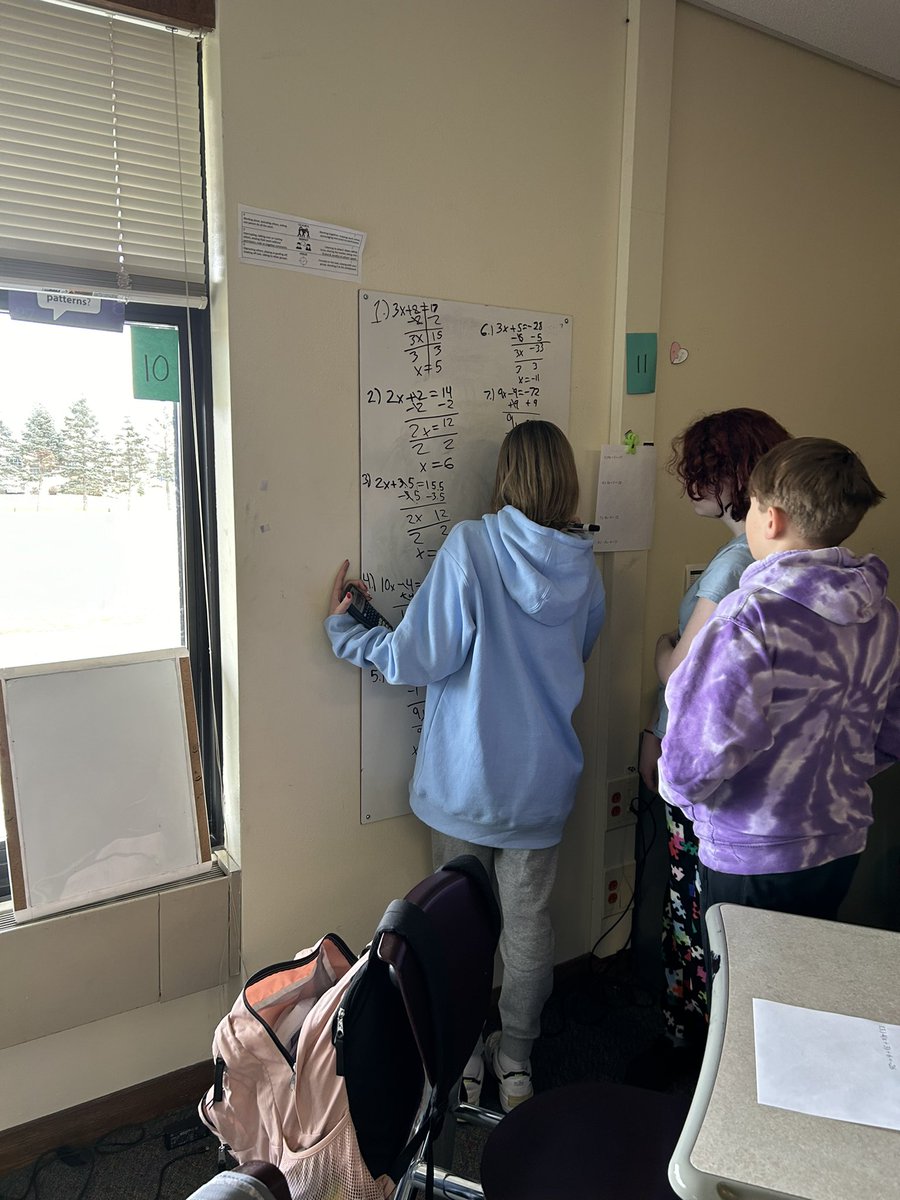 SrmMath's tweet photo. Tell me Y (or x, or m, or….) #solvingequations #thinkingclassroom #7thgrade @pgliljedahl https://t.co/cpJXvMoxCF