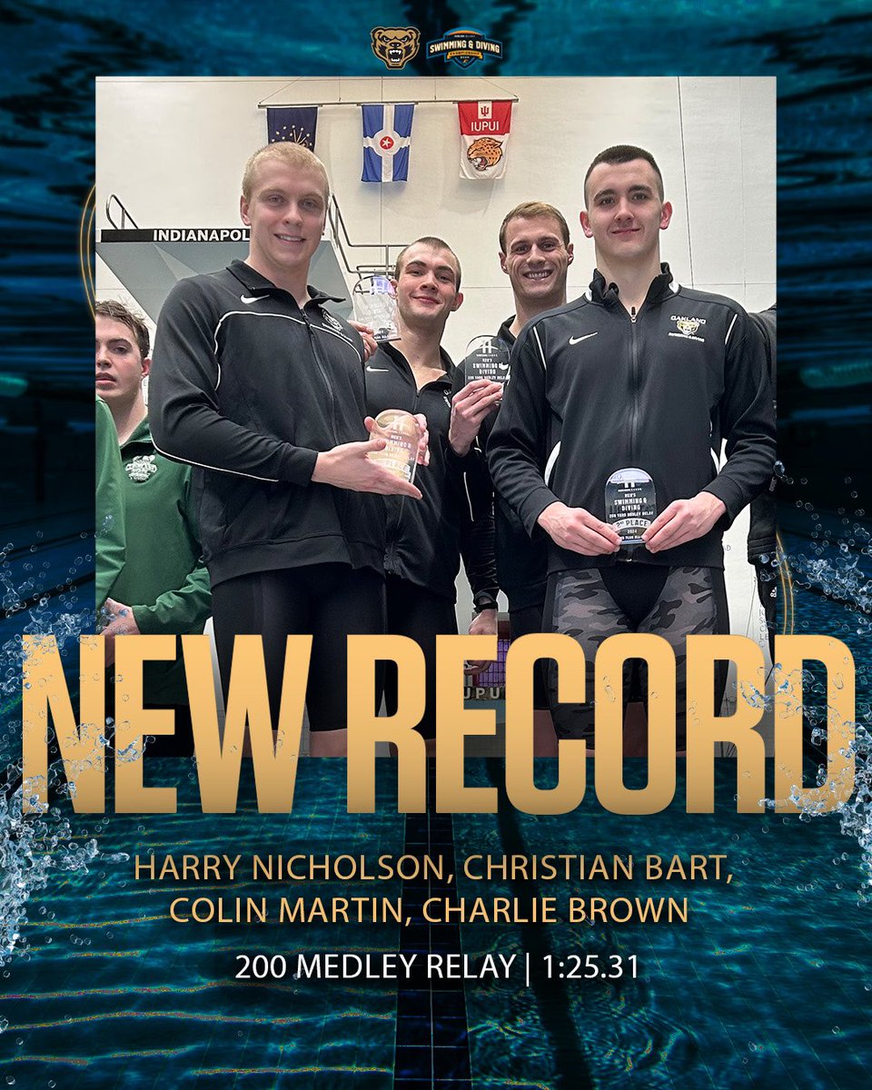 🚨In case you missed it🚨

We have a new school record in the men’s 200 medley relay‼️