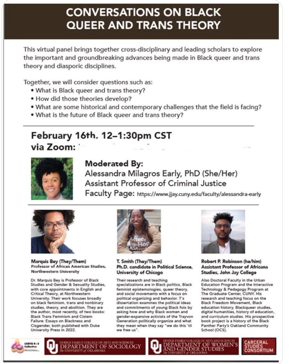 Contact LGBTQcollective@ou.edu for more info! <a href="/AlessandraEarly/">Alessandra Early</a> <a href="/ou_csc/">Carceral Studies at the University of Oklahoma</a> <a href="/OUSocialJustice/">OU CSJ</a> <a href="/OU_SocCrim/">University of Oklahoma Sociology and Criminology</a> <a href="/ouWGS/">OU WGS</a> @DiversityOU <a href="/OUDaily/">OU Daily</a>