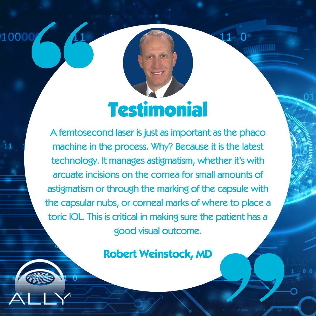 LENSAR's tweet photo. For a refractive cataract surgeon, patient outcomes and experience go hand in hand, and with the ALLY® System offering the most advanced technology, patients get the premium experience they expect. https://t.co/CLBXE9u2Ro
#ALLYsystem #FLACS #LENSAR https://t.co/mLP94SsTf5