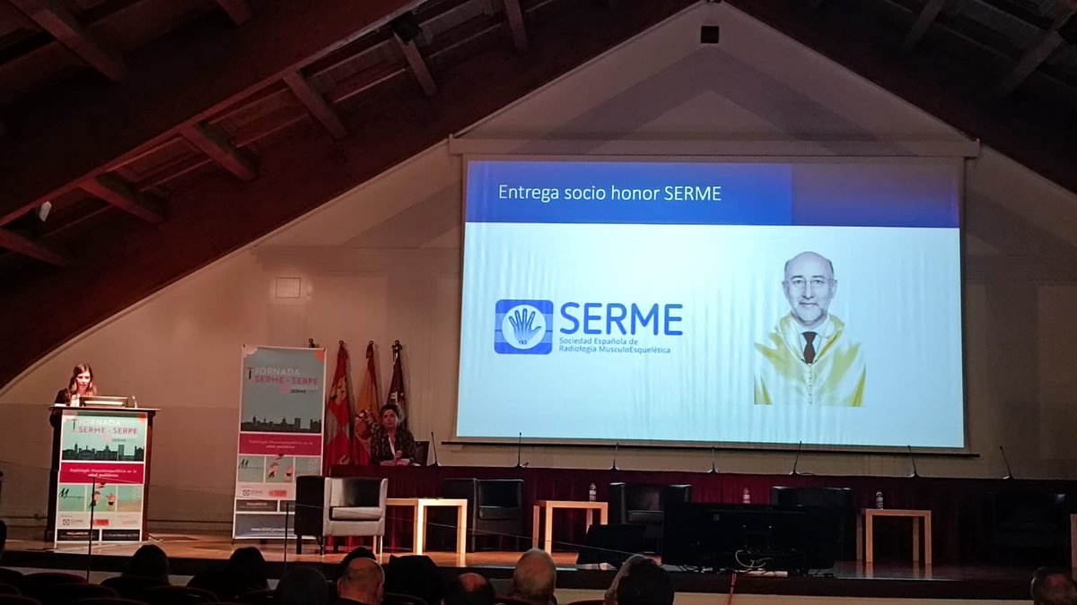 El Dr. J. Dámaso Aquerreta nuevo Socio de Honor de la SERME👏🏻👏🏻👏🏻 XXV jornadas SERME I jornada SERME-SERPE #Valladolid @MskSerme @SE_Rad_Ped @SERAM_RX @residentesSERAM
