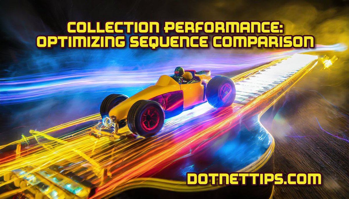 realDotNetDave's tweet photo. π Enhance your code efficiency! Learn about SequenceEqual() and StructuralSequenceEqual() methods for precise collection comparison. Check out this insightful article: https://t.co/nAYwWSrhfR
#CodeOptimization #dotnet #dotnet8 #MVPBuzz #CodePerformance https://t.co/61TnNAcAs2