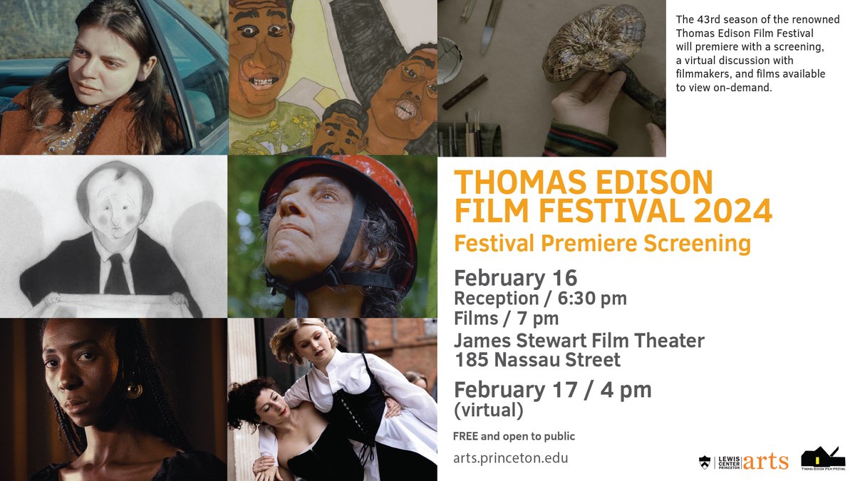Join us 2/16 @ 6:30PM for the Thomas Edison Film Festival (<a href="/ThomasEdisonFF/">Thomas Edison Film Festival</a>) in-person premiere at <a href="/Princeton/">Princeton University</a>'s James Stewart Film Theater. Free &amp; Open to public, reception, audience Q&amp;A to follow: bit.ly/42Mdy7q
.
#LewisCenterfortheArts #PrincetonArts #NJFilm