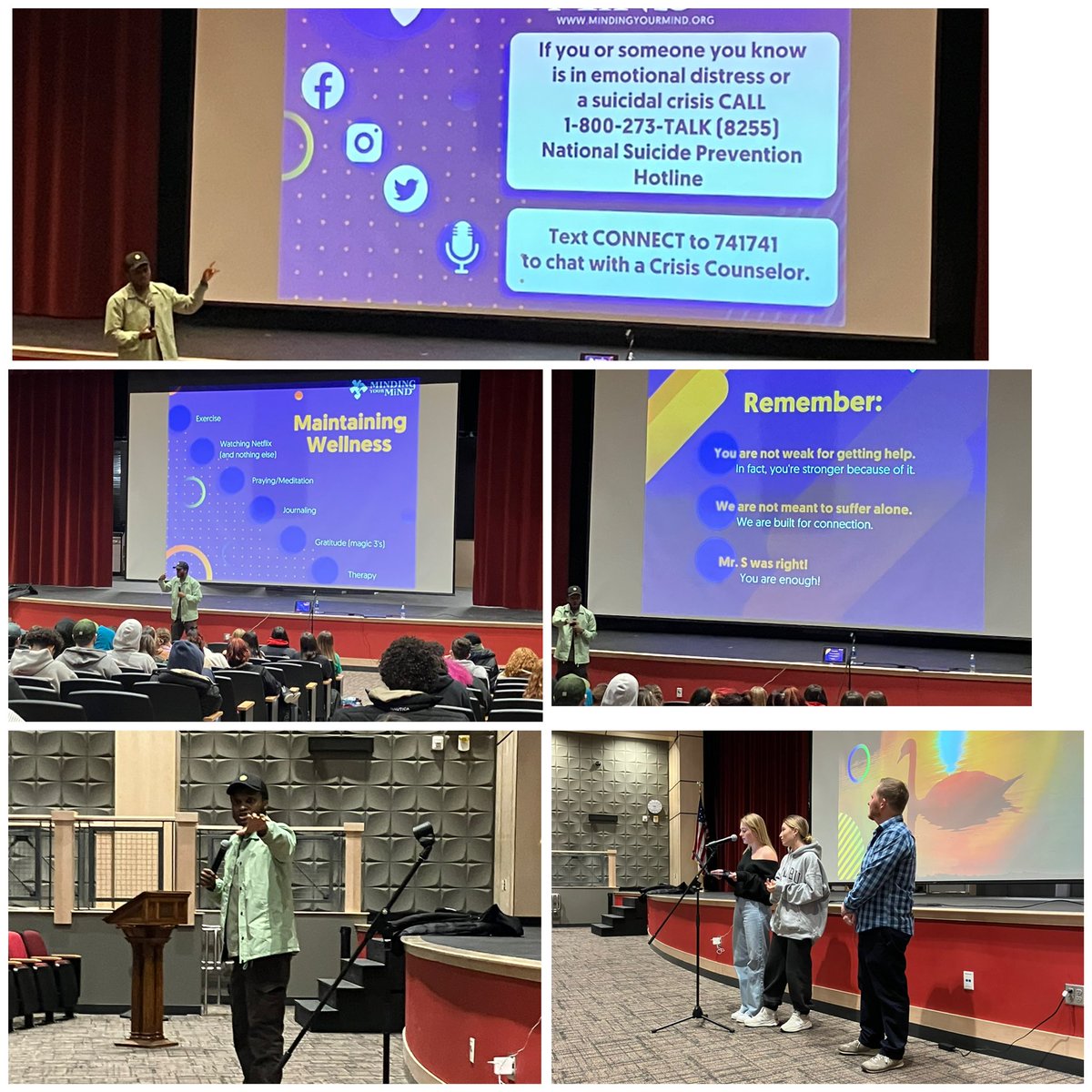 DurfeeAthletics's tweet photo. Thank you to Wes from @MindingYourMind for speaking to over 200 @frps_durfee students today about Mental Health! Great message about how it is ok to not be ok and getting help is not a bad thing. @KylecaresFdn @MIAA033 https://t.co/Wgyf1YjlQk