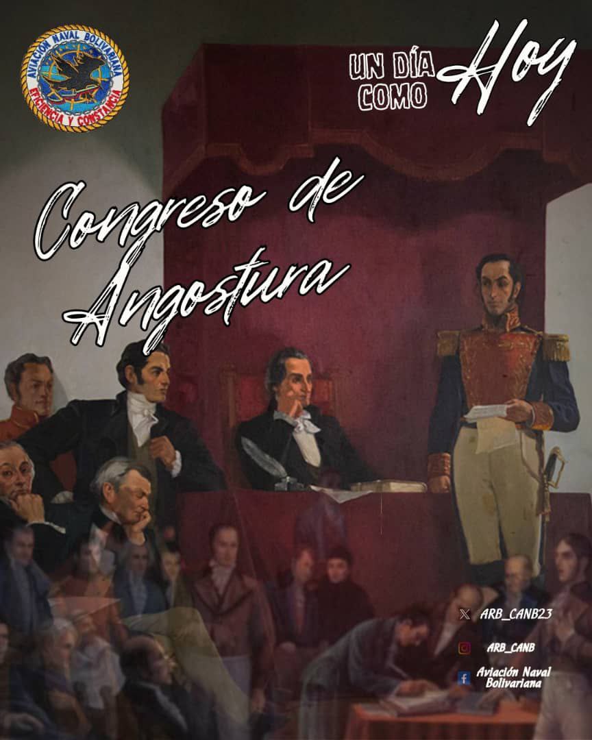ARB_CANB23's tweet photo. 📌Hoy #15FEB se cumple 205 años de la creación del Congreso de Angostura, convocado por nuestro Libertador Simon Bolívar, dónde el principal objetivo era establecer las bases para la independencia definitiva  y cooperación entre los países de América del Sur. https://t.co/Kd9T0A3vrU