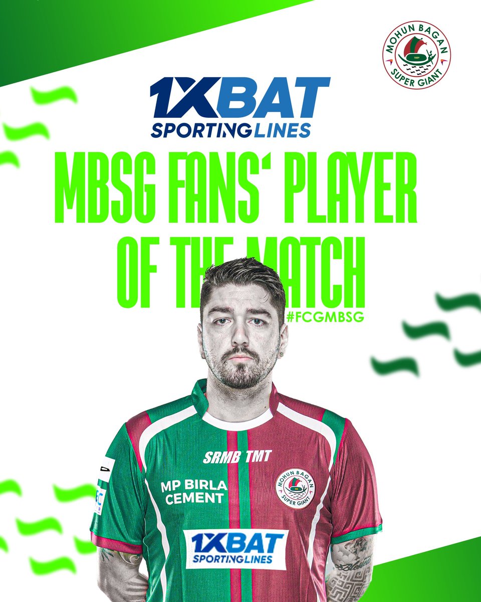 With 57% votes, Dimi Petratos is your @1xBatSporting Player of the Match against FC Goa 🔥 #MBSG #JoyMohunBagan #আমরাসবুজমেরুন #ISL10 #LetsFootball #ISLonJioCinema #ISLonSports18