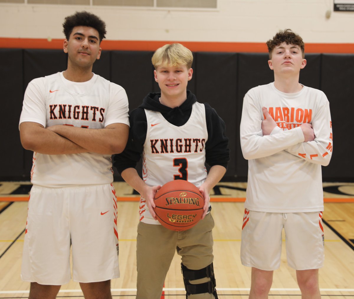 🏀🏀🏀. Congratulations to the three seniors on our boys basketball team who were recognized on Wednesday night. Thank you and best wishes to Darius, Aidan and Ethan. Check out more 📸here: marioncs.org/Page/1582 🏀🏀🏀