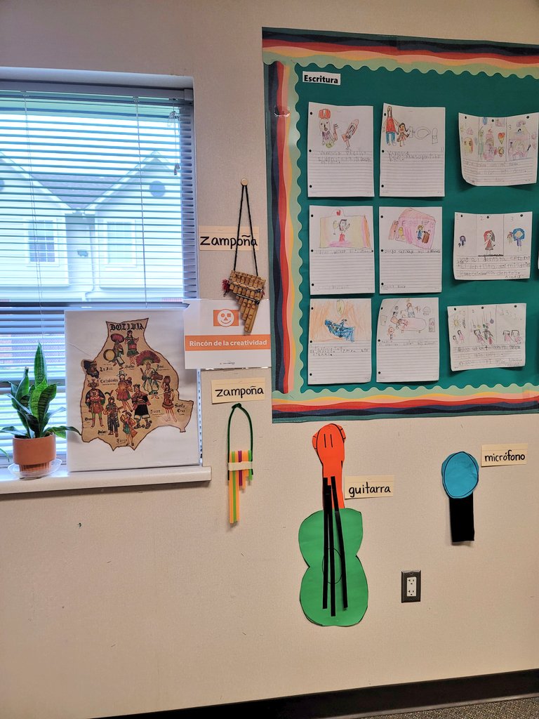 CarrubaClass's tweet photo. Teacher happiness is anytime I can share my Bolivian culture with my kiddos! We've been busy creating instruments in our creativity center, and this week we're adding the  zampoña to our collection! #kindergarten
@AliefISD @ExplorersCol @MytraCunningham https://t.co/P3f64bPBOf
