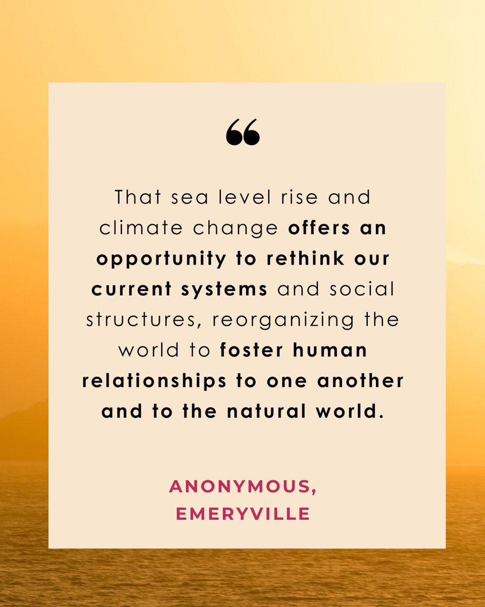 From pop-up events to engaging conversations, your input has been pivotal in shaping the future of our work. Stay tuned for the Regional Shoreline Adaptation Plan’s One Bay Vision, where quotes like this weave into a collective narrative that defines our vision for the Bay Area.