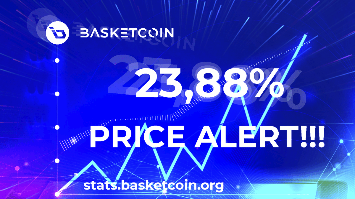 Remarkable journey for #BasketCoin! 🧺

🌟 $BSKT price soared 23% today, marking a whopping 120% increase since its low on Sep 11, 2023  🚀🌛 

💡 BasketCoin's scarcity alert! 🚨 🚨 🚨
🔥 Only 15M BSKT remain from the initial 21M, with just 1.7M up for grabs on #PancakeSwap 🥞