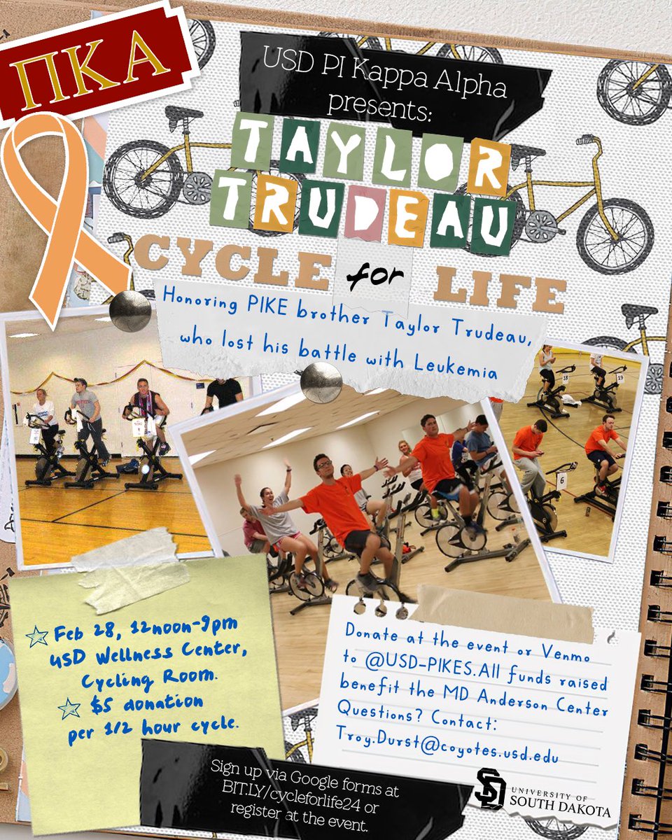 Happening on the 28th of February from 12-9pm in the Cycling Room at the USD Wellness Center.