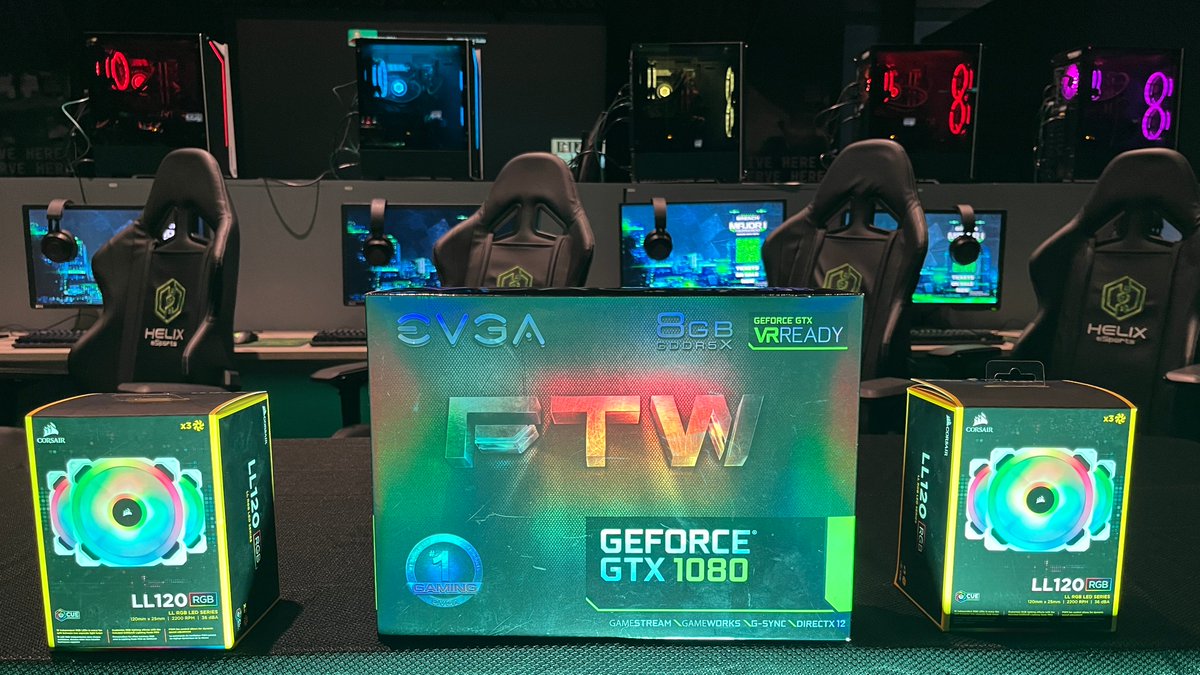 🚨GIVEAWAY🚨
We are choosing three winners for three prizes!
GEFORCE GTX 1080 and two Corsair LED cooling Kits.

To enter:
- Follow <a href="/HelixeSportsFX/">Helix eSports Foxboro</a> and <a href="/HelixeSportsUSA/">Helix eSports</a>
- Retweet this post
- Comment what game you are playing the most right now

Winners will be chosen in a week!