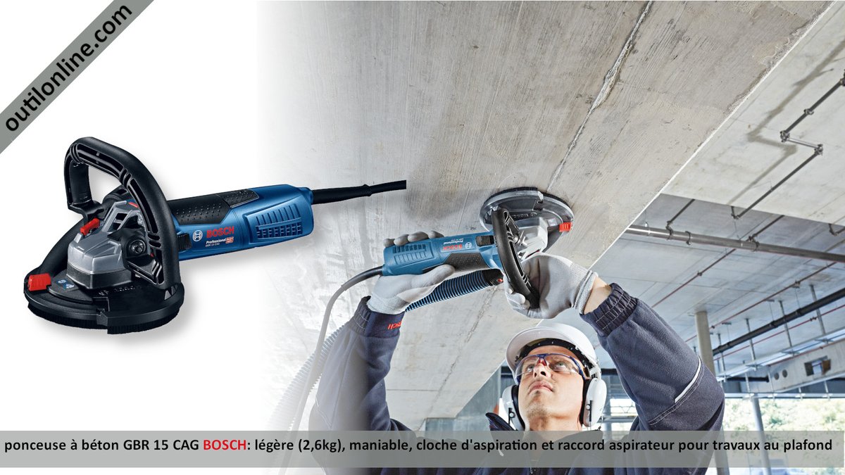 OutilonlineCom's tweet image. #outillage #ponceuse à #beton GBR 15 CAG #Boschprofessional outilonline.com/catalog/ponceu… #outil léger (2,6kg) avec poignée arceau facilitant le guidage dans toutes les positions. Cloche d&apos;aspiration et raccord aspirateur pour protection de l&apos;utilisateur. #Bosch #professionnel