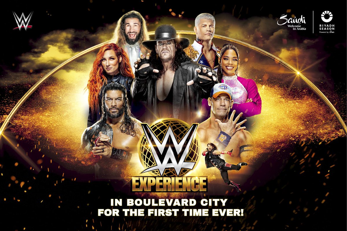 Opening tomorrow! 👀🔥 If you’re in #Riyadh be sure to get tickets to the immersive WWE Experience 💪 bit.ly/48jd4H0 #MomentsThatMovePeople #UnlimitYourIdeas #WWE #WWEExperience