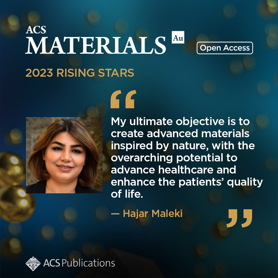 Meet Prof. Hajar Maleki <a href="/MalekiHajar/">Malekislab</a>
 <a href="/UniCologne/">Universität zu Köln</a>, a 2023 ACS Materials Au Rising Star.

Check out Hajar's work here 🔓 👉 go.acs.org/84w