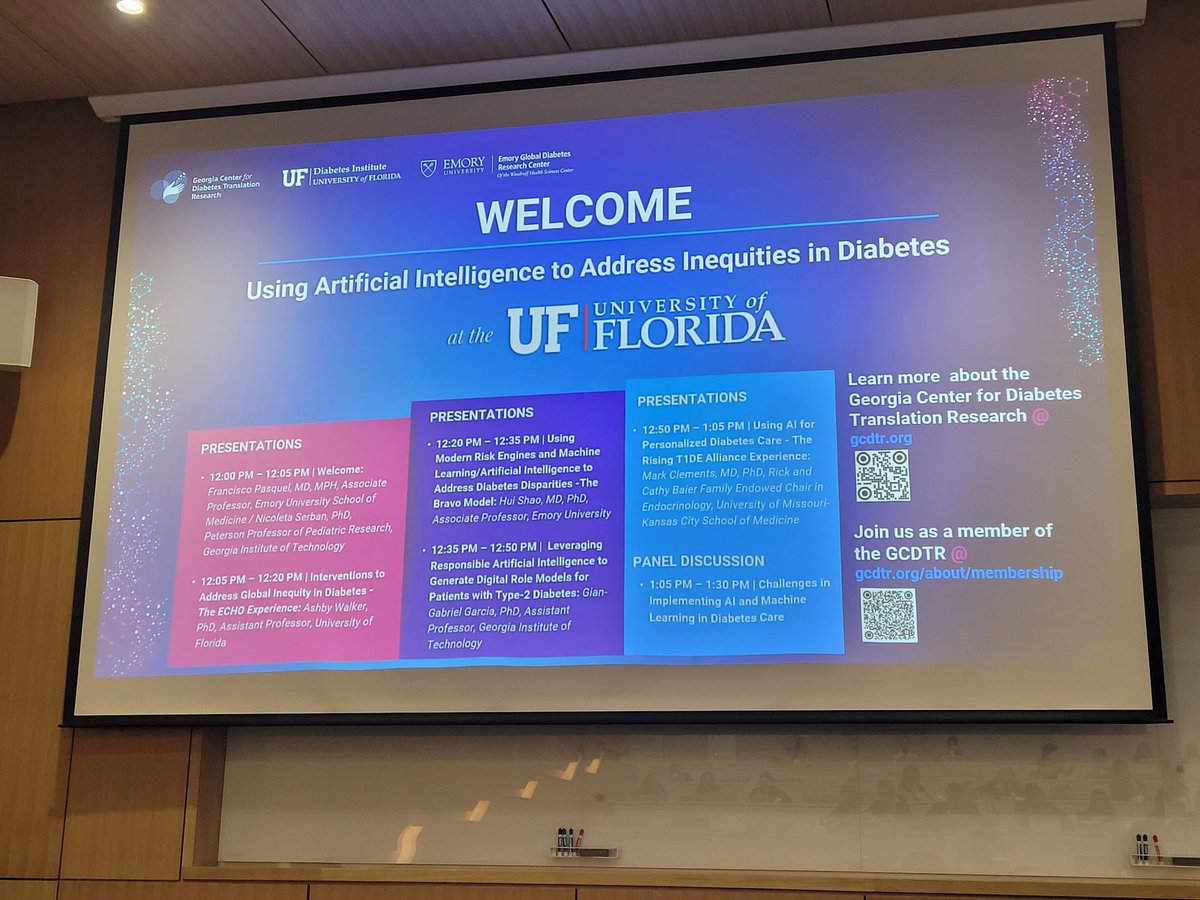 Super grateful to be discussing with such a distinctive group of researchers. @ufdiabetes, #UFDI, #ArtificialIntelligenceinDiabetes