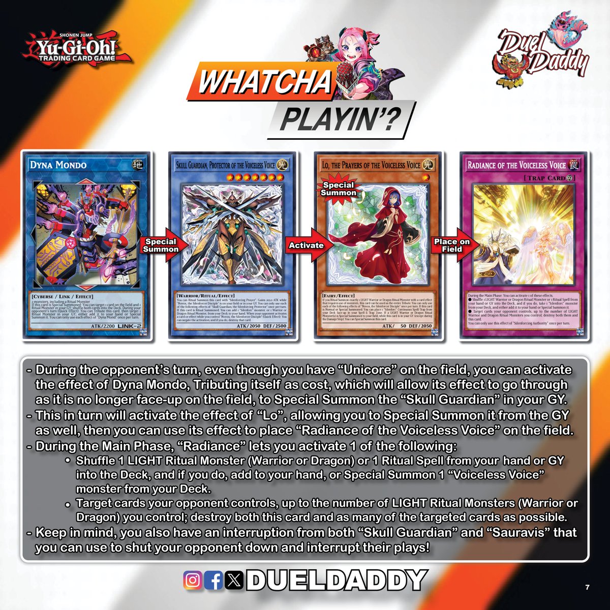 1/2) For my next "Whatcha Playin'?" post, I reached out to @CalebDOTexe_,  for their interesting take on "Voiceless Voice" featuring the "Nekroz"  archetype! #yugioh #yugiohtcg