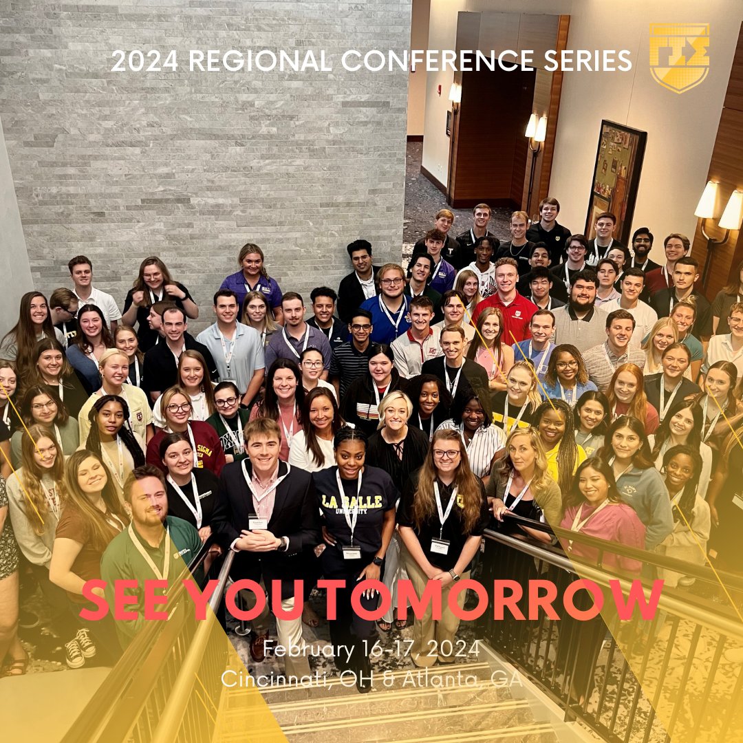 GammaIotaSigma's tweet photo. GIS 2024 Regional Conference Series starts tomorrow! #GammaIS thrilled to welcome 270 students from 45 colleges/universities and 60 sponsoring organizations to the events in Atlanta, GA and Cincinnati, OH. https://t.co/0IZYLVr9En