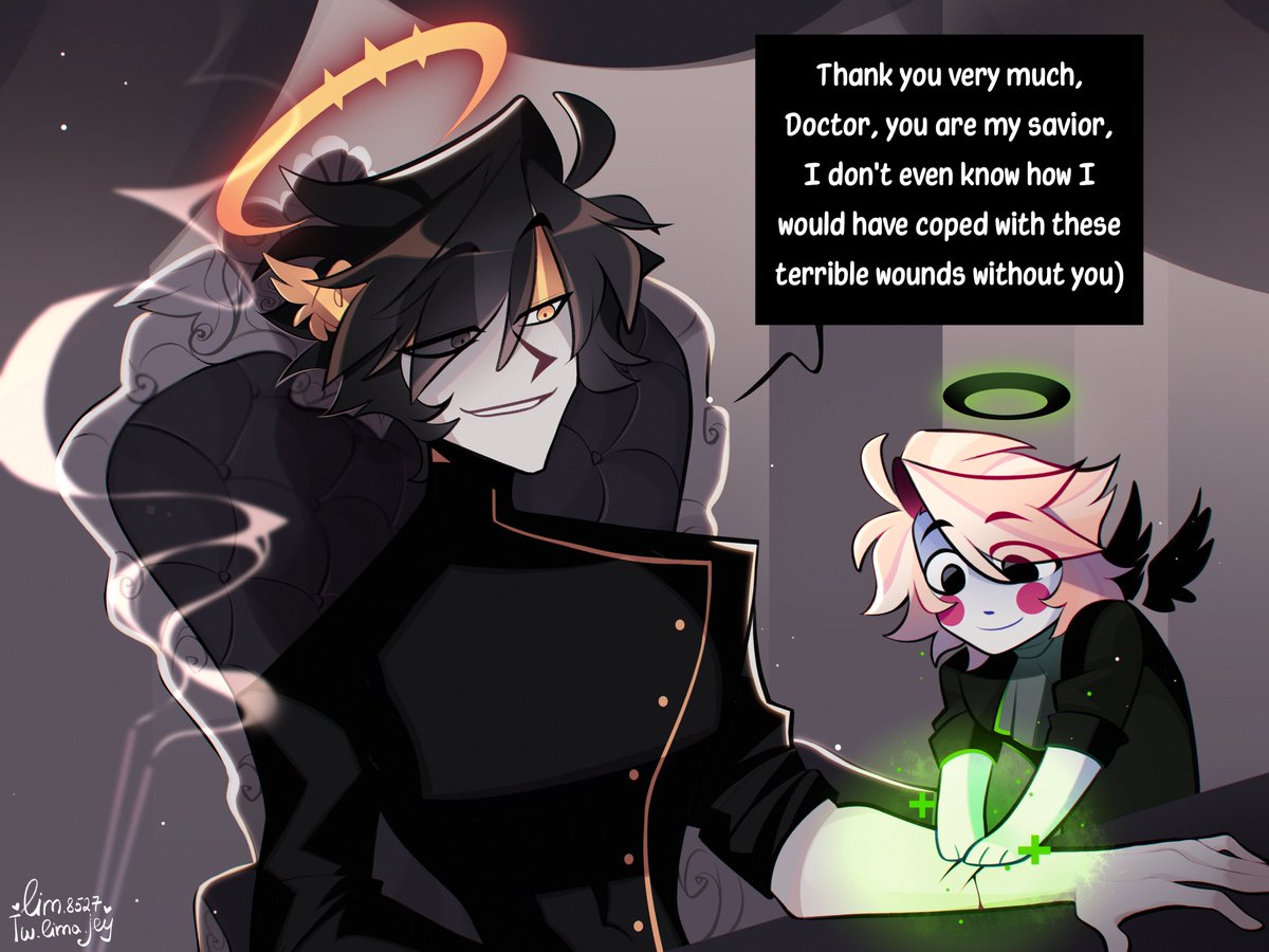 limajey25's tweet photo. It looks like little “Gremlin” and Azrael have become friends :D
Azrael belongs to @esbellesantos 🖤
#HazbinHotel #HazbinHotelOC https://t.co/krVQ1Y74HF