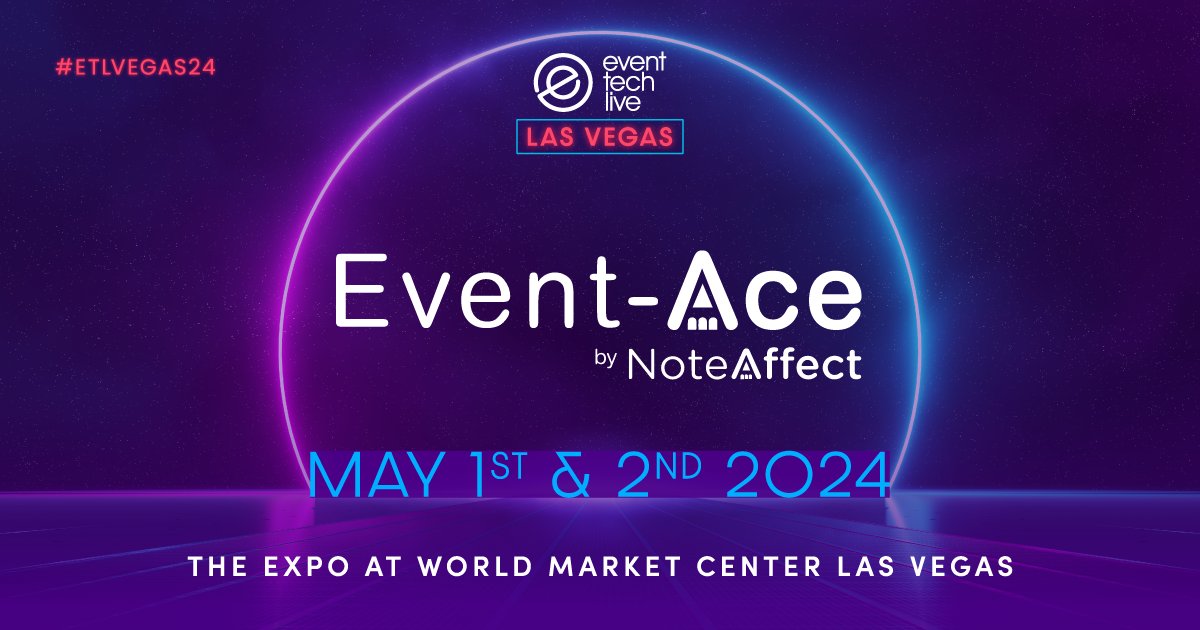 eventtechlive's tweet photo. Thrilled to announce the newest addition to our exhibitor lineup for ETL Las Vegas! 

Event-Ace by NoteAffect - Meet with them on booth A26

Register for FREE today: https://t.co/jgjKKWEsBP 

#ETLVegas24 #eventtech #eventprofs #techshow #eventtrends #eventtechnology https://t.co/tcvnUbJIER