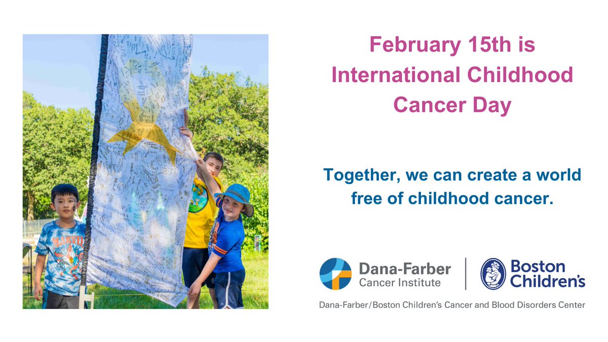 February 15th is International Childhood Cancer Day. Today, as every day, we are thankful for our team members for providing unparalleled care to our pediatric cancer patients Together, we can create a world that is free of cancer. #DFBC #ChildhoodCancerDay #PediatricCancer