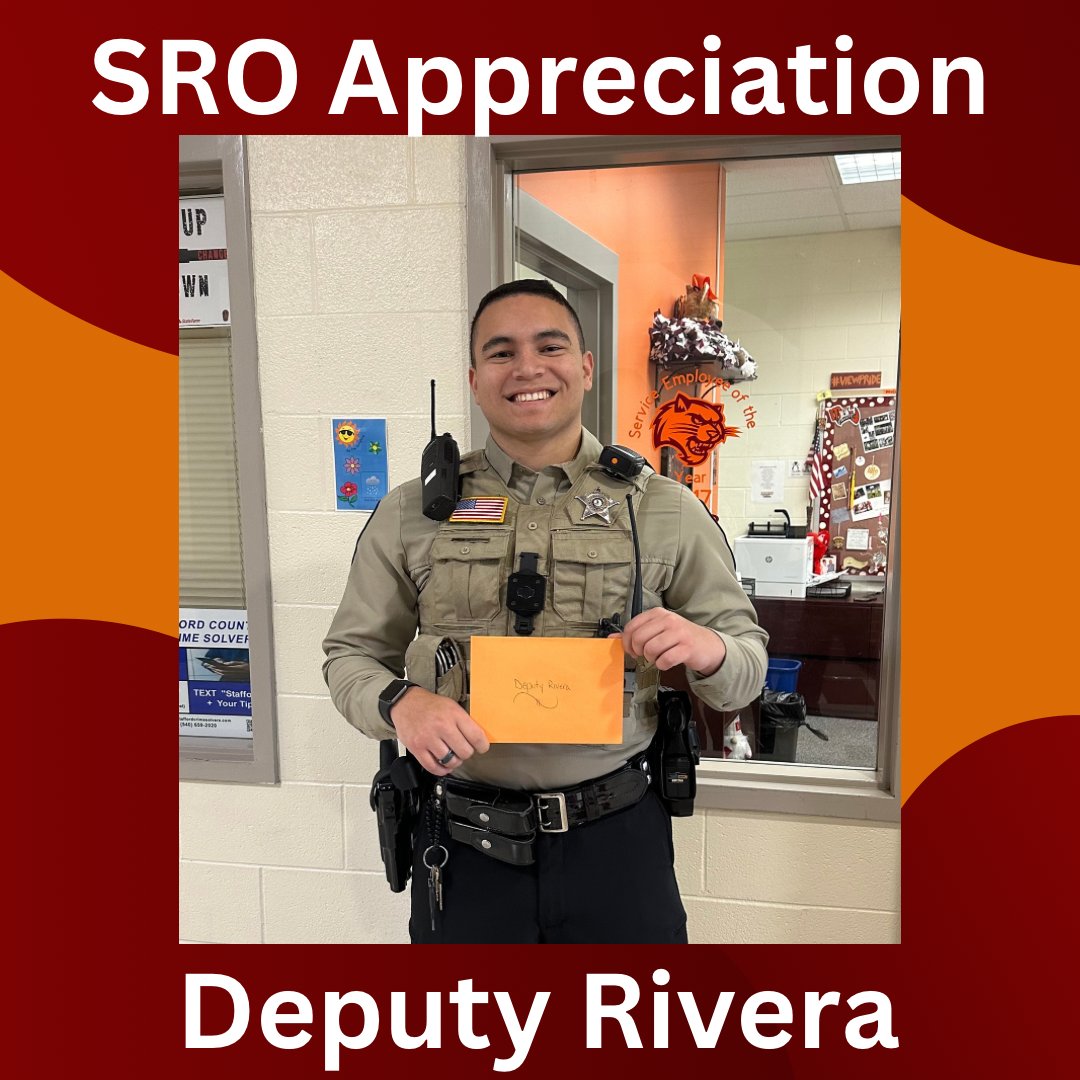 Happy School Resource Officer Appreciation Day, Deputy Rivera! We are very thankful for your dedication to keeping Mountain View safe.