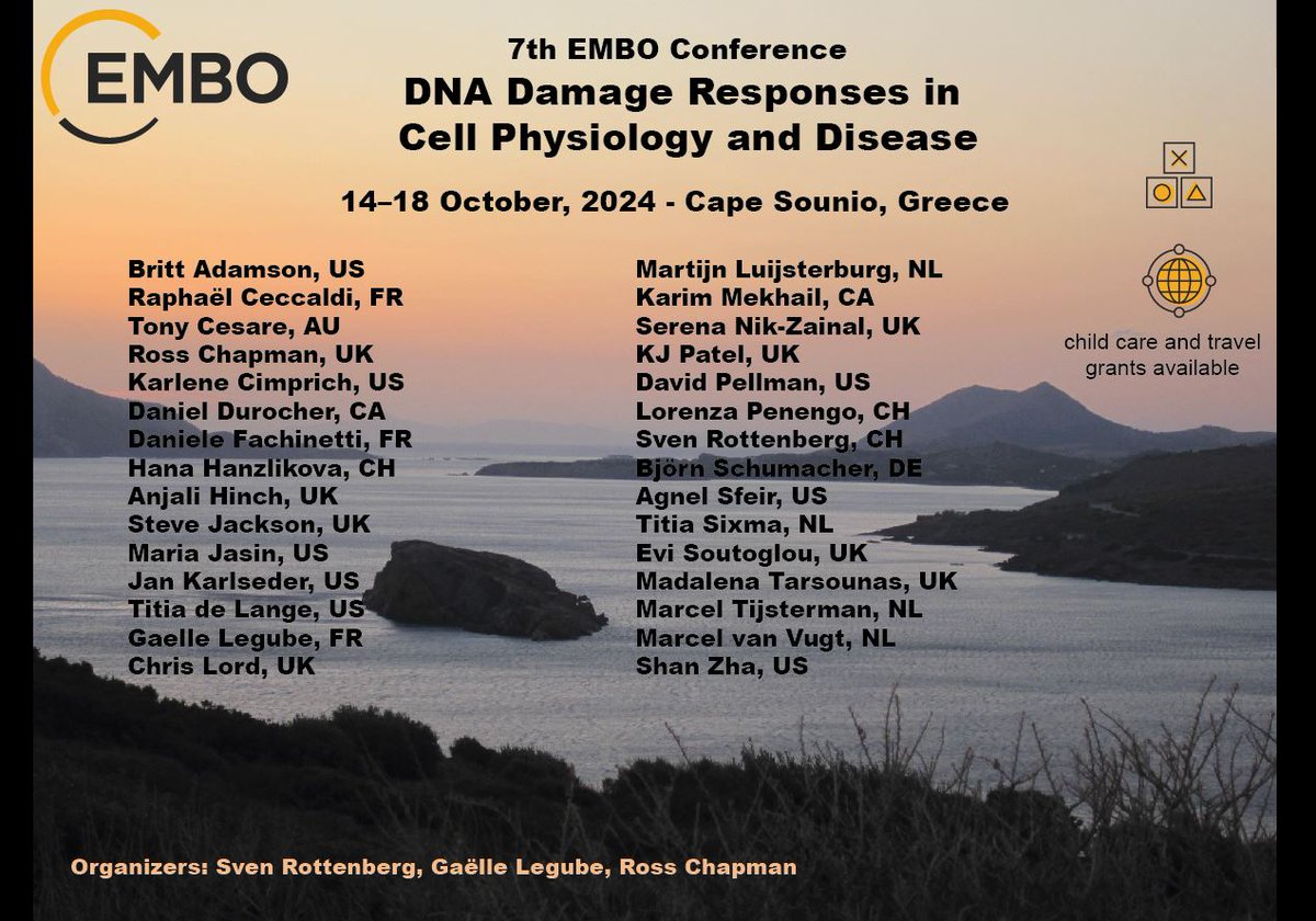 Yes it will happen 🤩! EMBO DDR meeting in Sounio is not open yet for registration but see below a teaser. Save the date! 👇