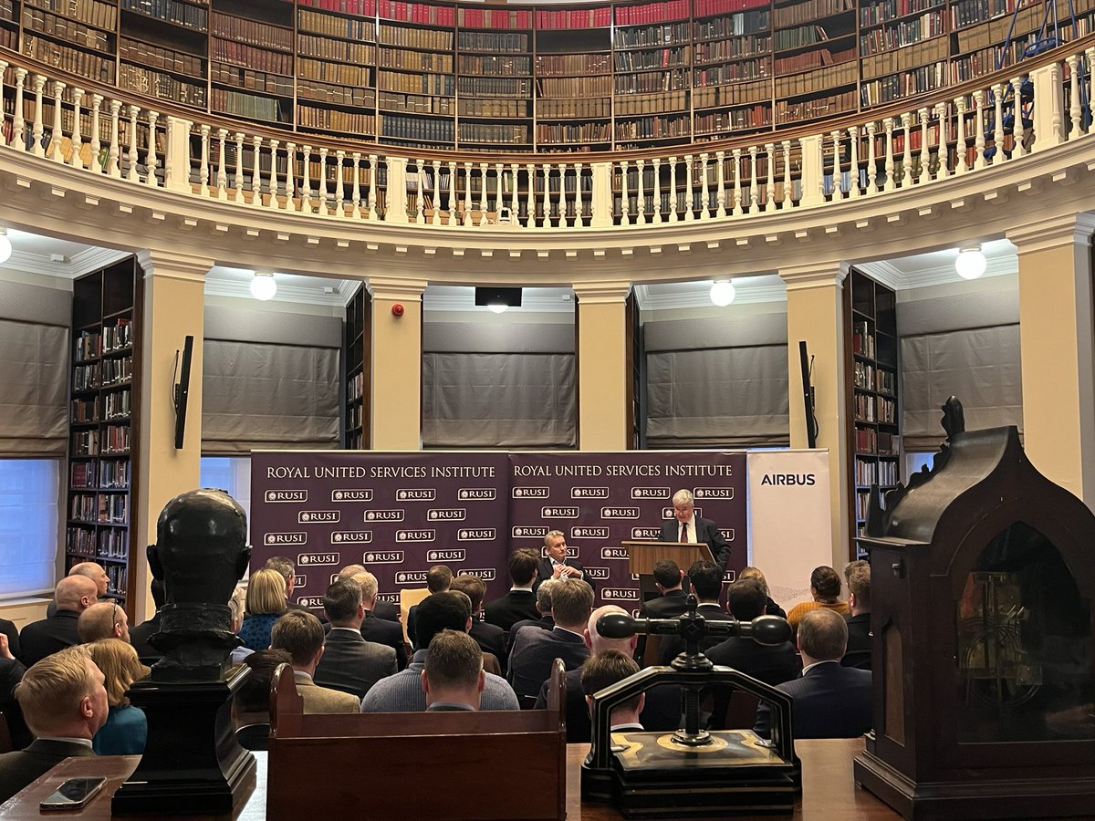 Delighted to welcome General Sir Jim H Hockenhull KBE ADC (StratCom) to RUSI’s library this evening to deliver his talk on “Leading in the Cyber and Electromagnetic Domain”. #rusi #professionofarms